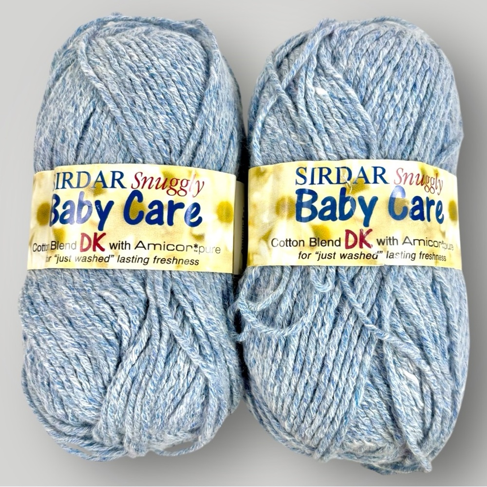 2 Skein Sirdar Snuggly BABY CARE Lt Blue 152yds Antibacterial Yarn